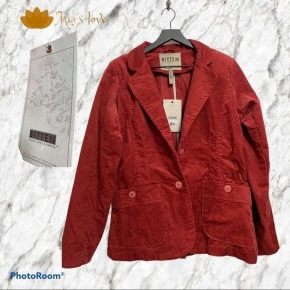 Bitten by Sarah Jessica Marrón Corduroy blazer sz…